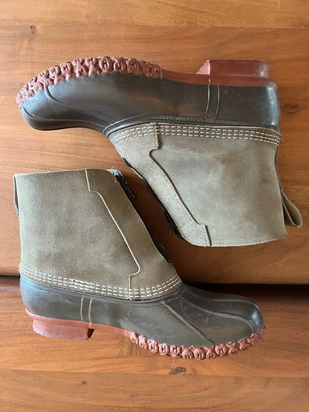 LL Bean Boots Fleece Plaid Lined Primaloft Waterproof USA Made Mens 11 M Brown